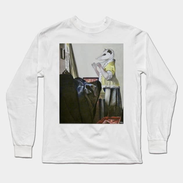 Penny Possum with Pearls Long Sleeve T-Shirt by rogerstrawberry